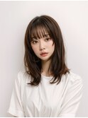 大人女性◆艶レイヤー前髪ピンクベージュ 髪質改善 縮毛矯正