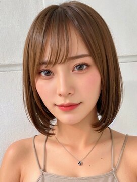 サンド 名古屋(sand) ホワイトグレージュミニウルフデジタルパーマチェリーブラウン