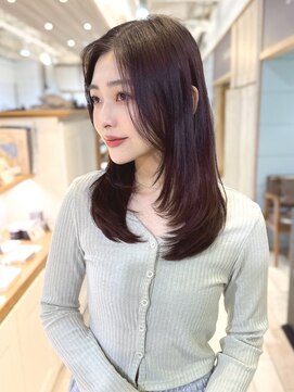 プラグ バイ ネオリーブ(plug by neolive) チェリーブラウン×髪質改善[髪質改善/縮毛矯正/韓国]