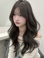 アイトーキョーエス 渋谷(AI TOKYO S)&nbsp;ロングレイヤー暗髪透明感オリーブブラウンブリーチなし前髪渋谷