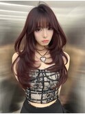 ボルドーカラー/レイヤーカット/ハッシュカット/韓国ヘア &nbsp;&nbsp;lll