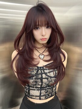 アイヴァン(AIVAN) ボルドーカラー/レイヤーカット/ハッシュカット/韓国ヘア   lll