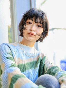 エムスラッシュ アヴェダ 自由が丘(M.SLASH AVEDA) ショートウルフ/ハッシュレイヤー/黒髪/ダークアッシュ/自由が丘