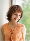 カラーと束感で遊ぶカッパーショートボブ