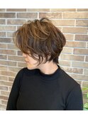 ハンサムショート×前下がり