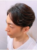 直毛でも簡単なパーマでくせ毛風爽やか束感スタイル＜理容室＞
