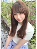 大人かわいいフェザーバングAラインマロンベージュ30代吉祥寺