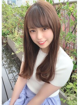 シルクレイ 吉祥寺店(Silk-lei) 大人かわいいフェザーバングAラインマロンベージュ30代吉祥寺