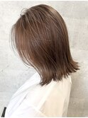 ピンクベージュダブルカラーケアブリーチハイライトハイトーン
