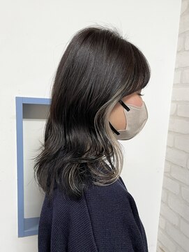 エニィ 池袋西口(Any) 黒髪/グレーベージュ/レイヤーロング/前髪パーマ/池袋