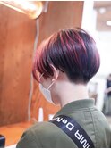 【SHARON原宿】刈り上げ×ハイライトレッド