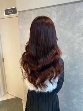 ガルボヘアー 名古屋栄店(garbo hair) プルエクステカシスカラーハイトーンロング10代20代