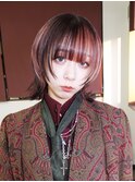 姫カットレイヤークラゲヘアーマロンベージュ_F30426