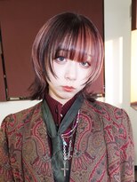 姫カットレイヤークラゲヘアーマロンベージュ_F30426