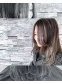 ブラウンアッシュ×バレイヤージュ