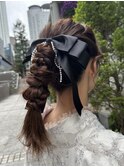 推し活　浴衣ヘア　花火大会　アップスタイル　大阪ヘアメ
