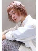【ROSE】ピンクベージュ＿ブリーチ＿ショートボブ