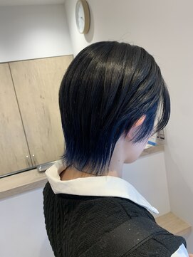 ルルバイアズール 草加店(LULU by azule) インナーカラー,ネイビーブルー,ブルー【草加】