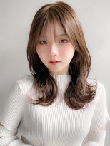 リヤン 表参道(lyann)&nbsp;デジタルパーマピンクベージュナチュラルカールサイドバング