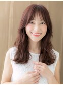 スモーキーピンク/スモーキーカラー/ゆるふわロング/韓国巻きe