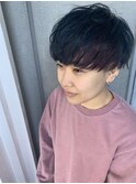 【Rr SALON 】ダークブルー+inバイオレット×2ブロックマッシュ