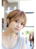 大人かわいい前髪セシルカットココアブラウンフリンジウェーブ