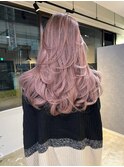 くすみラベピンクなバレイヤージュ_外国人風レイヤースタイル_