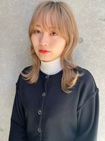 アッシュ 笹塚店(Ash)&nbsp;ミニウルフ/くすみブルー/イヤリングカラー/韓国ヘア[U24/笹塚]