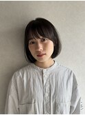 お手入れ簡単まとまるボブ/顔周りカット/ダークグレージュ
