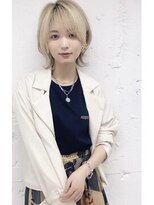 ダブルトーキョー シブヤ(W-TOKYO SHIBUYA)&nbsp;ネオウルフ×ホワイトベージュボブウルフ　ウルフカット