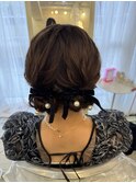 大人可愛いツインおだんご/梅田ヘアセット