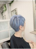 グレイヘアエレガントショート　白髪　ベリーショート　50代60代