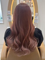 アドラーブル けやき通り店(adorable)&nbsp;ブリーチカラー×ピンクベージュ◎韓国風くびれヘア