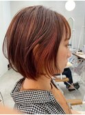 20代30代40代50代◎小顔レイヤーショートチェリーレッド