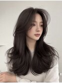 似合わせカット 大人ガーリー ダークアッシュ 前髪
