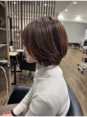 レイヤーボブ 透明感 艶カラー ペールベージュ 大和八木