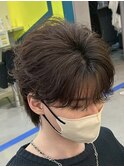 八事毛流れセンターパートニュアンスパーマフェザーパーマ30代