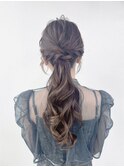 ポニーテール/ローポニー/ヘアセット/結婚式/銀座/新橋/有楽町