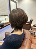 小顔補正立体カットと縮毛矯正で大人ショートボブ♪