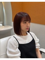 ビーアップヘアー(be:up hair) 20代前髪あり切りっぱなしボブ