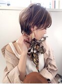 心斎橋駅５分小顔ヘア夏ショートフレンチボブネイビー