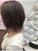 グレージュ_マニッシュショート,ネイビーカラー,フレンチボブ