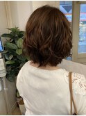 大人可愛い愛されゆるふわミディヘア30代40代梅ヶ丘美容室