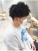 メンズパーマツーブロック/ソフトスパイラルパーマ