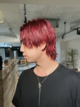 ザ オーダー(THE ORDER) men'sワインレッドカラーセンターパートメンズヘアケアブリーチ
