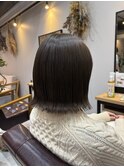 切りっぱなしボブ×ブリーチなしベージュ♪