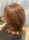 ハイライト(オレンジブラウン)×レイヤースタイル