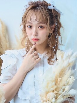 ヘアメイクサロンシャルメ(Hair Make Salon CHARMER)の写真/なんば駅5分♪ライブやイベントにも！[推し活☆アクセサリー付きヘアセット¥3800~]若い世代に大人気☆