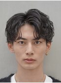 渋谷メンズマッシュウルフカットシャドウパーマ緩め波巻きパーマ