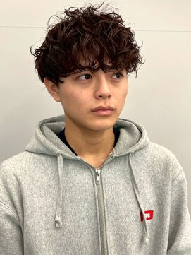 セプト 博多(SEPT.) プードルパーマ マッシュ アッシュブラウン ツーブロック 20代